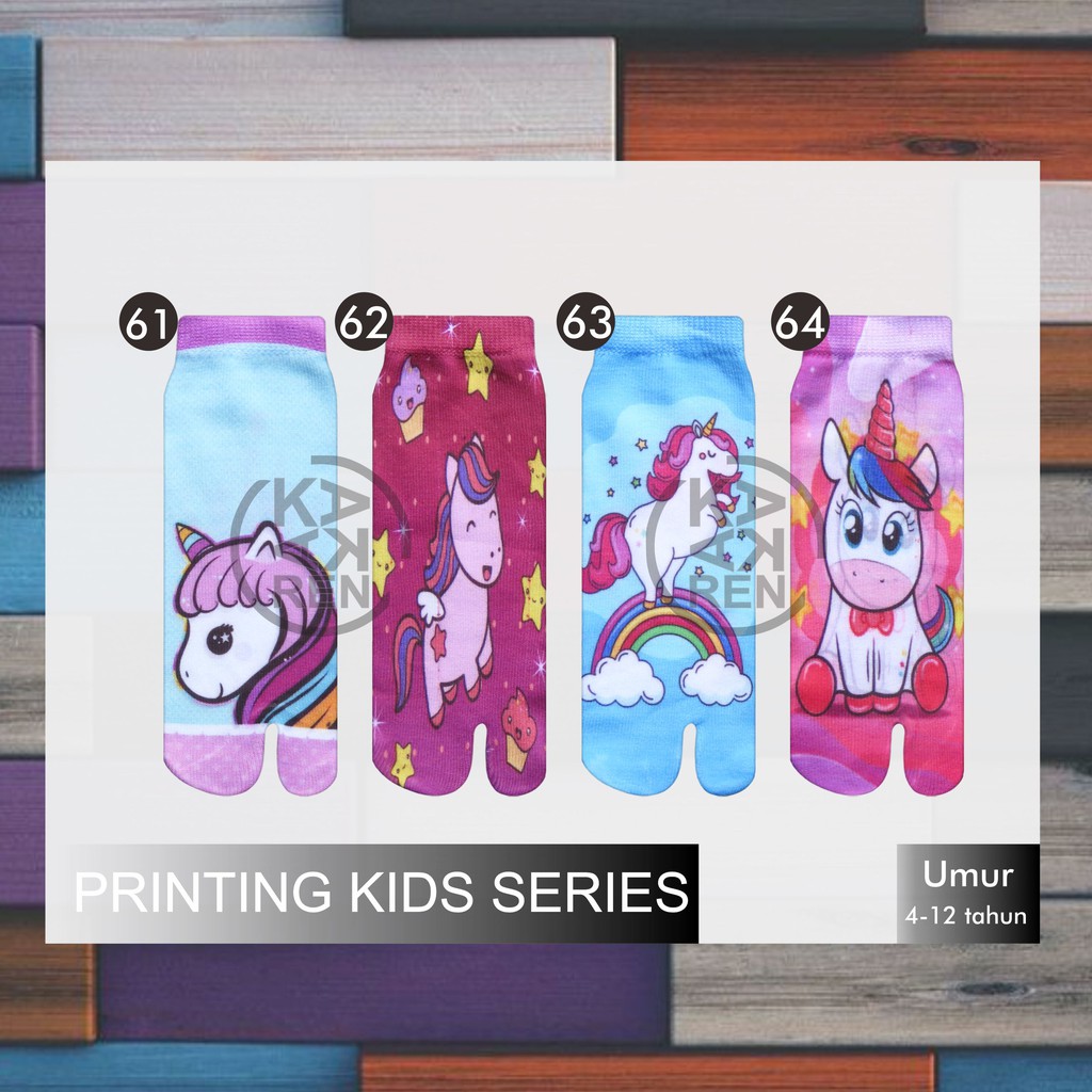 Kaos Kaki Jempol Anak Printing Karakter Unicorn D