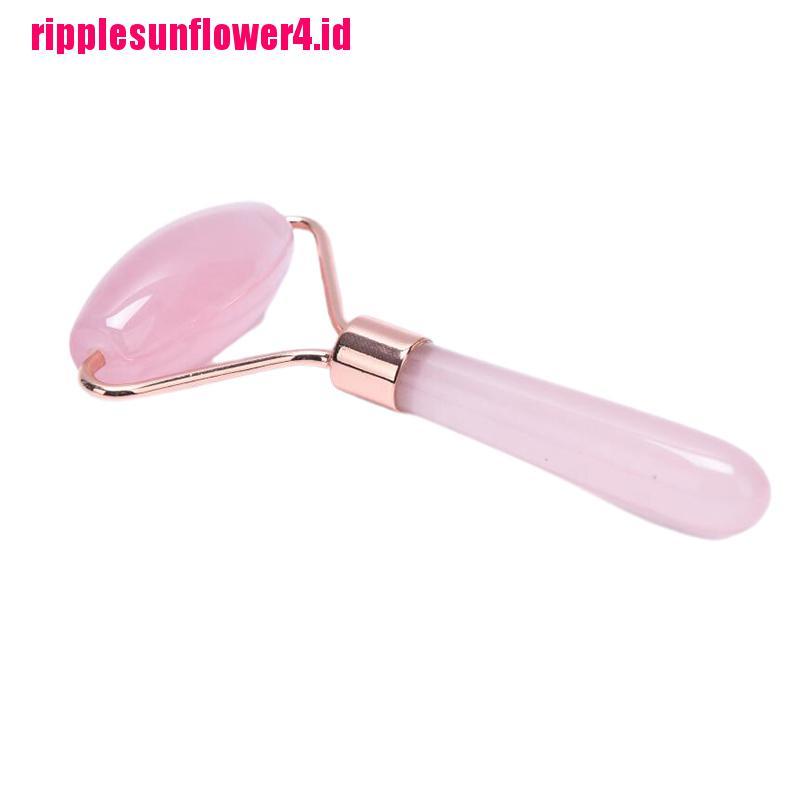 Roller Pijat Wajah Bahan Kristal Quartz Rose Untuk Wanita