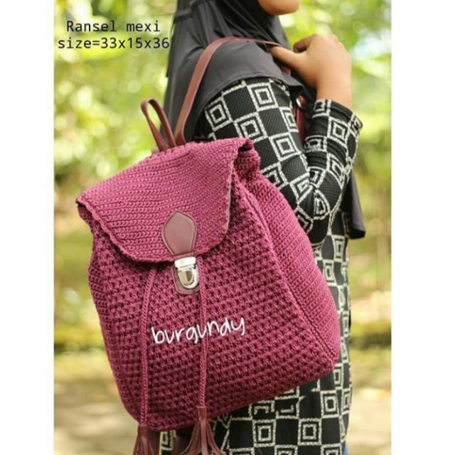 Tas rajut premium ransel mexi