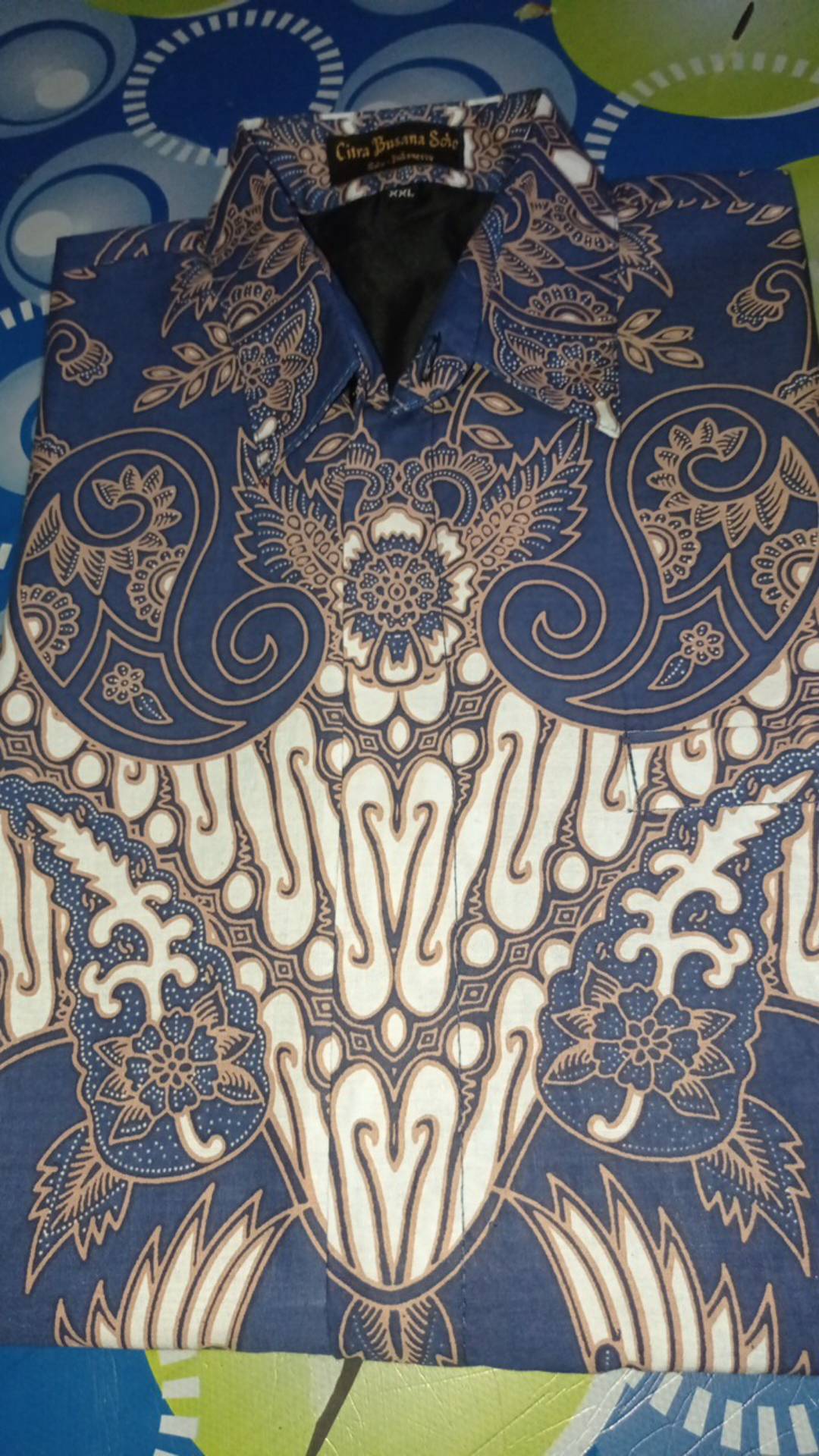 Peksi Dongker Kemeja Batik Pria Full Furing Katun Sragenan