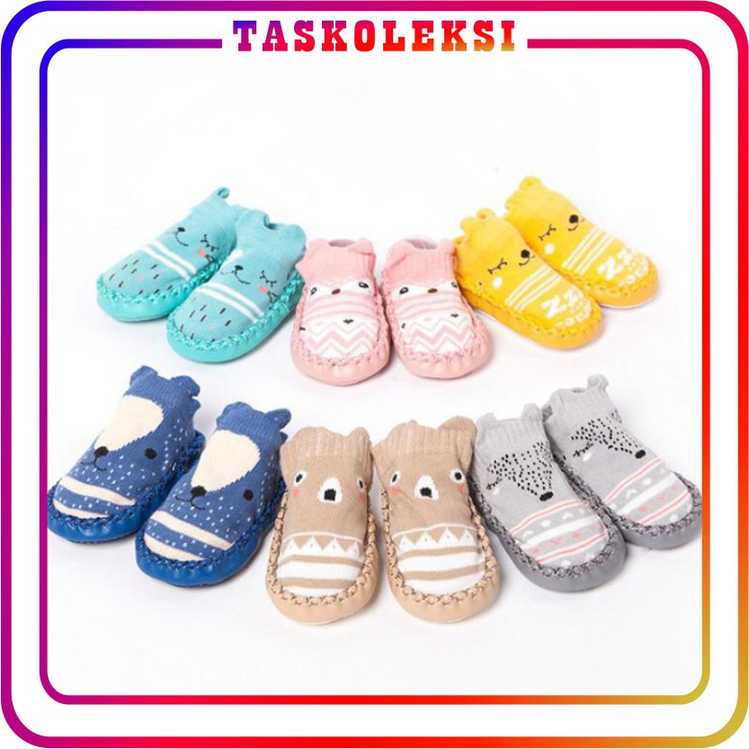 ☛TK☚ R130 Kaos Kaki Korea Motif Lucu Bayi Anti Slip Socks Cute Sepatu Anak Murah Karakter Prewalker