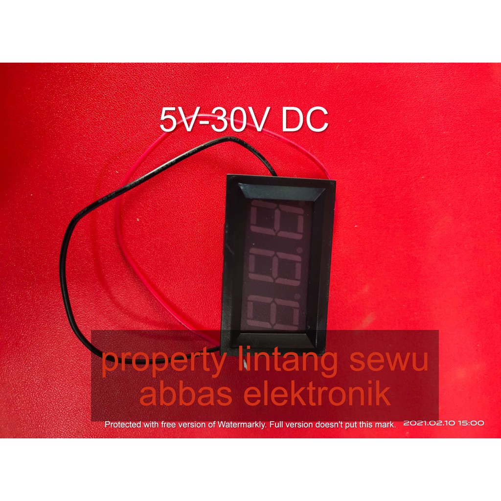 VOLT METER DC VoltMeter Digital Mini DC 4-30V 2 Kabel