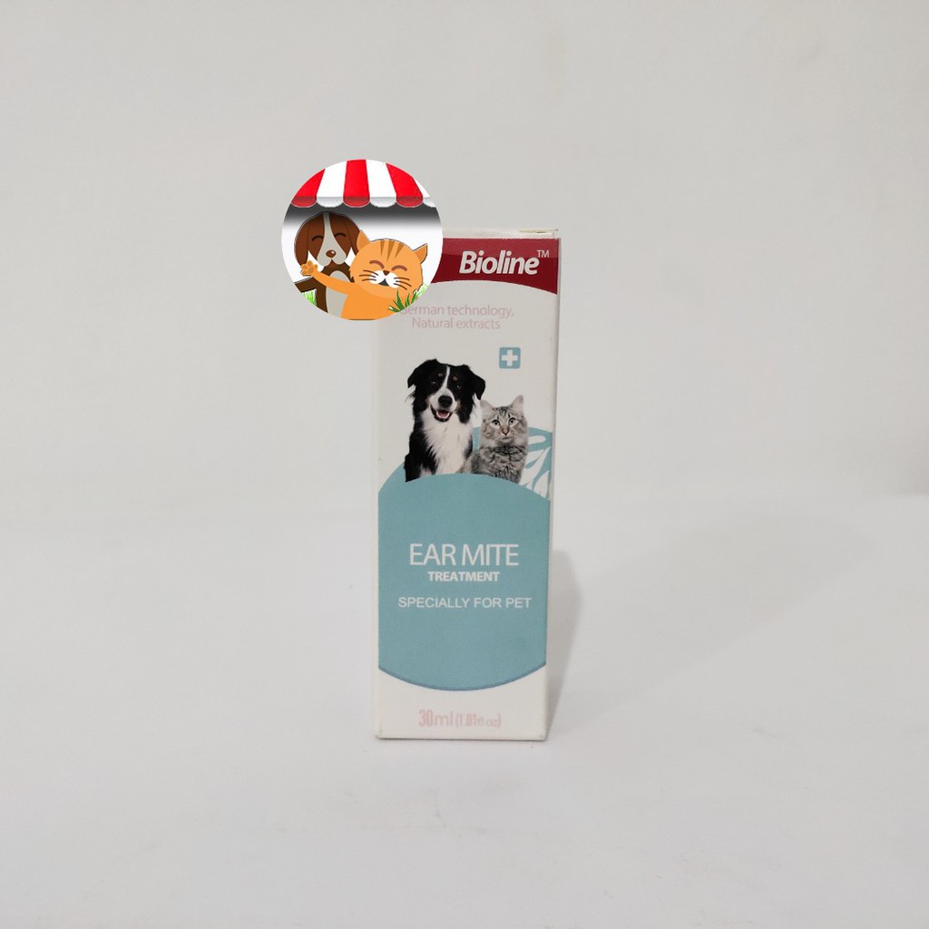 Bioline Ear Mite Treatment 30ml - Pembersih Dan Obat Kutu Telinga Kucing Dan Anjing