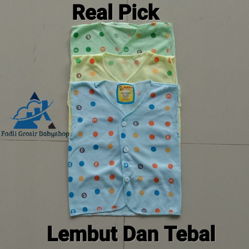 3 PCS Baju Bayi Lengan Kutung Polkadot