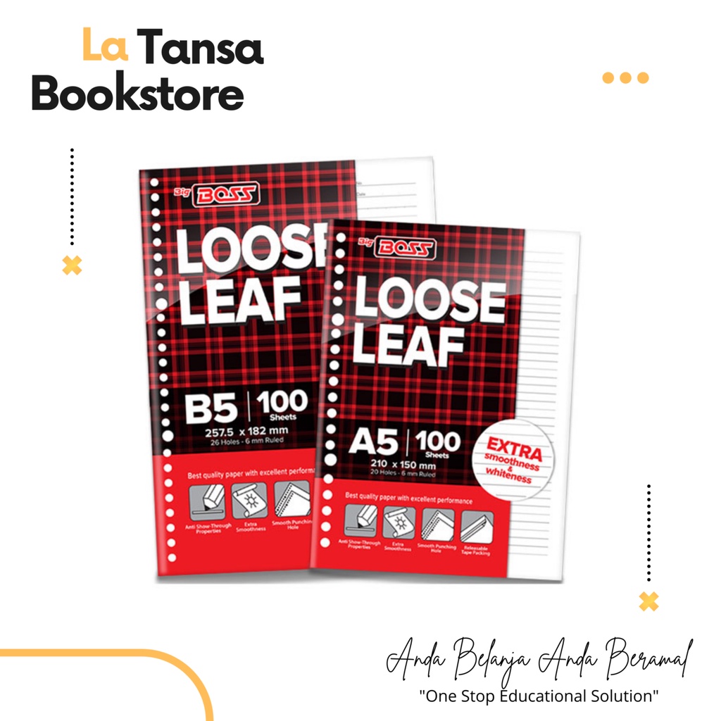 

LOOSE LEAF BIG BOSS BERGARIS A5/B5