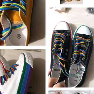  Sepatu  Fashion Korea Converse  Pelangi  Seri X66 Shopee 