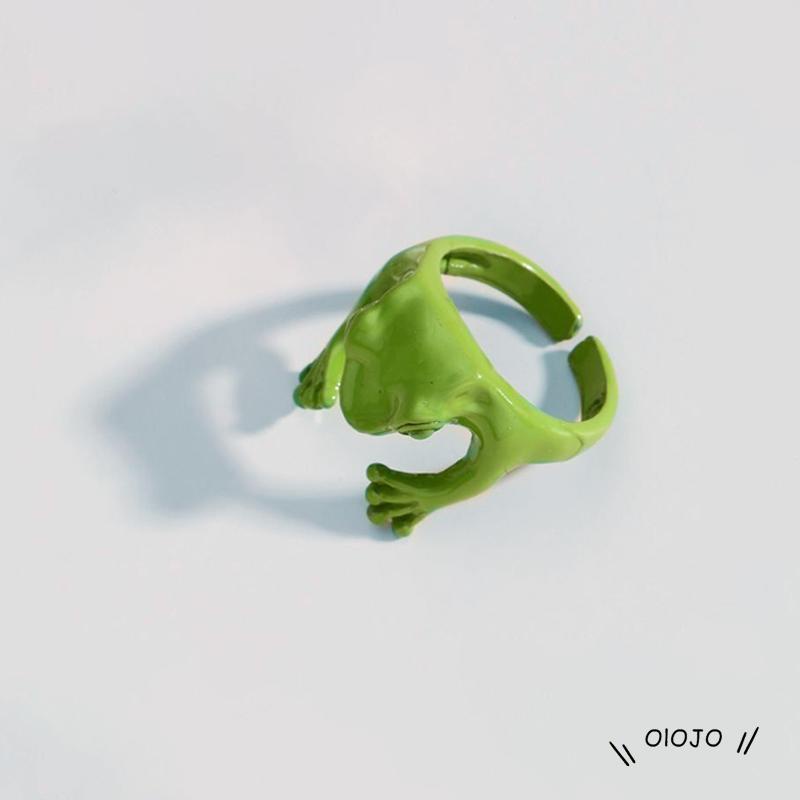 【COD】Cincin Metal Terbuka Adjustable Desain Katak Untuk Pria