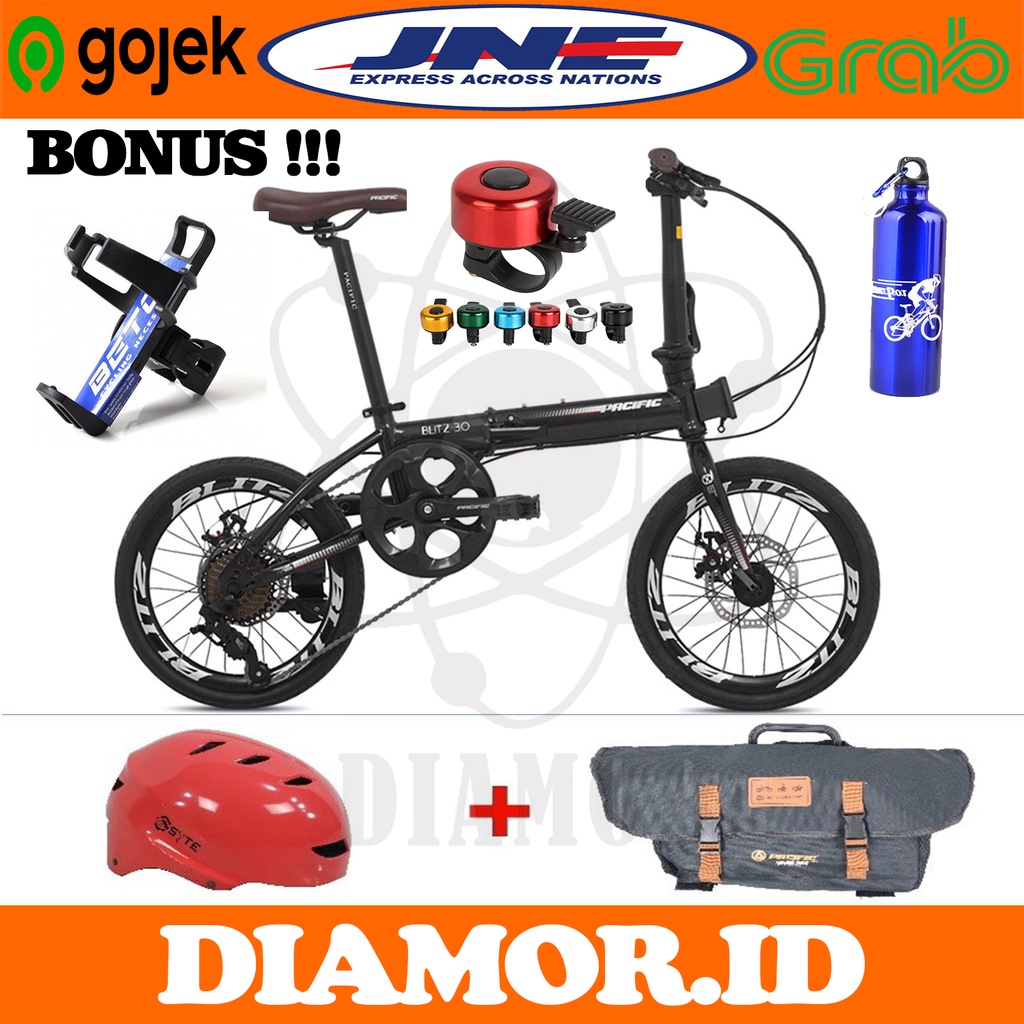 Pacific Blitz 3.0 Sepeda Lipat 16 inch BlackBox 9 Speed