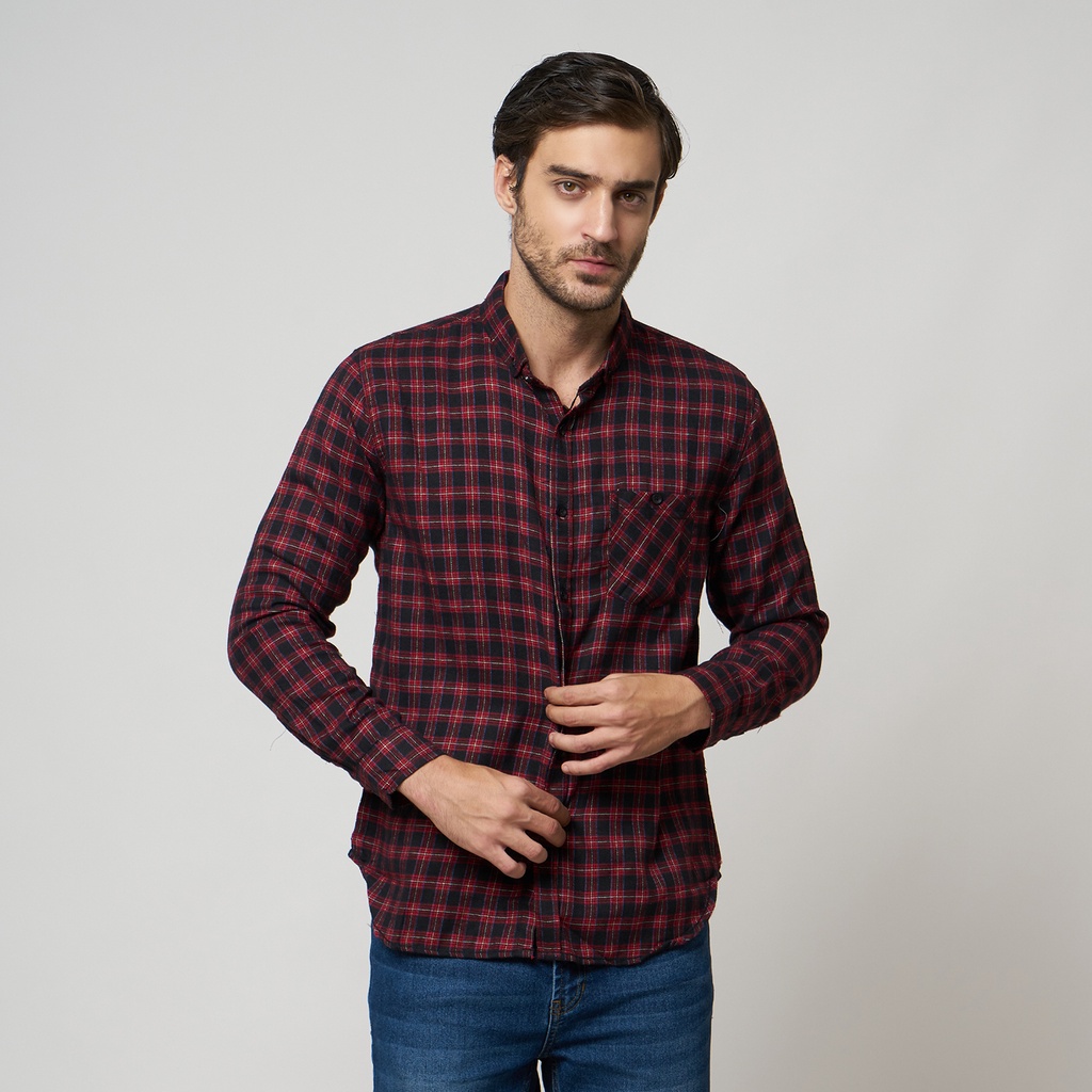 RAFTEL 165 Kemeja flanel pria lengan panjang kemeja flanel casual distro premium quality