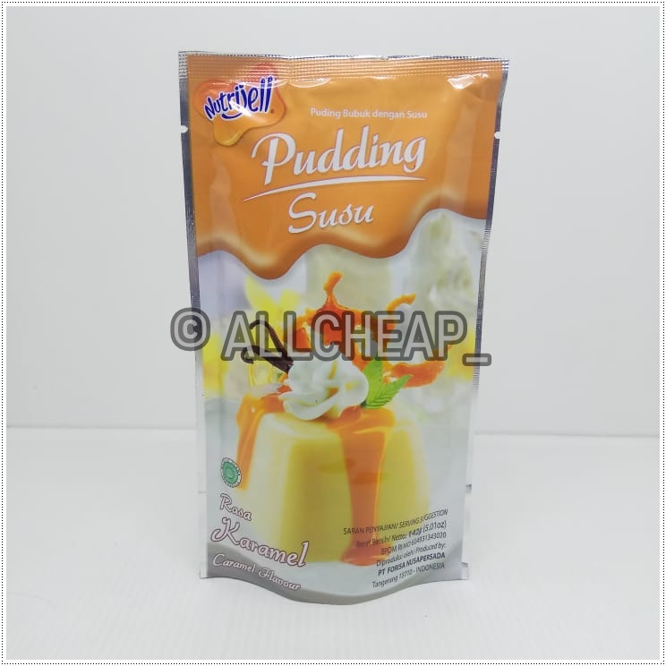 nutrijel PUDING susu rasa KARAMEL caramel flavour 142gr (5.01oz) + vla