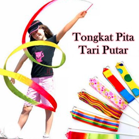 [ORGM] Tongkat pita tari putar warna warni senam tari ballet ballerina