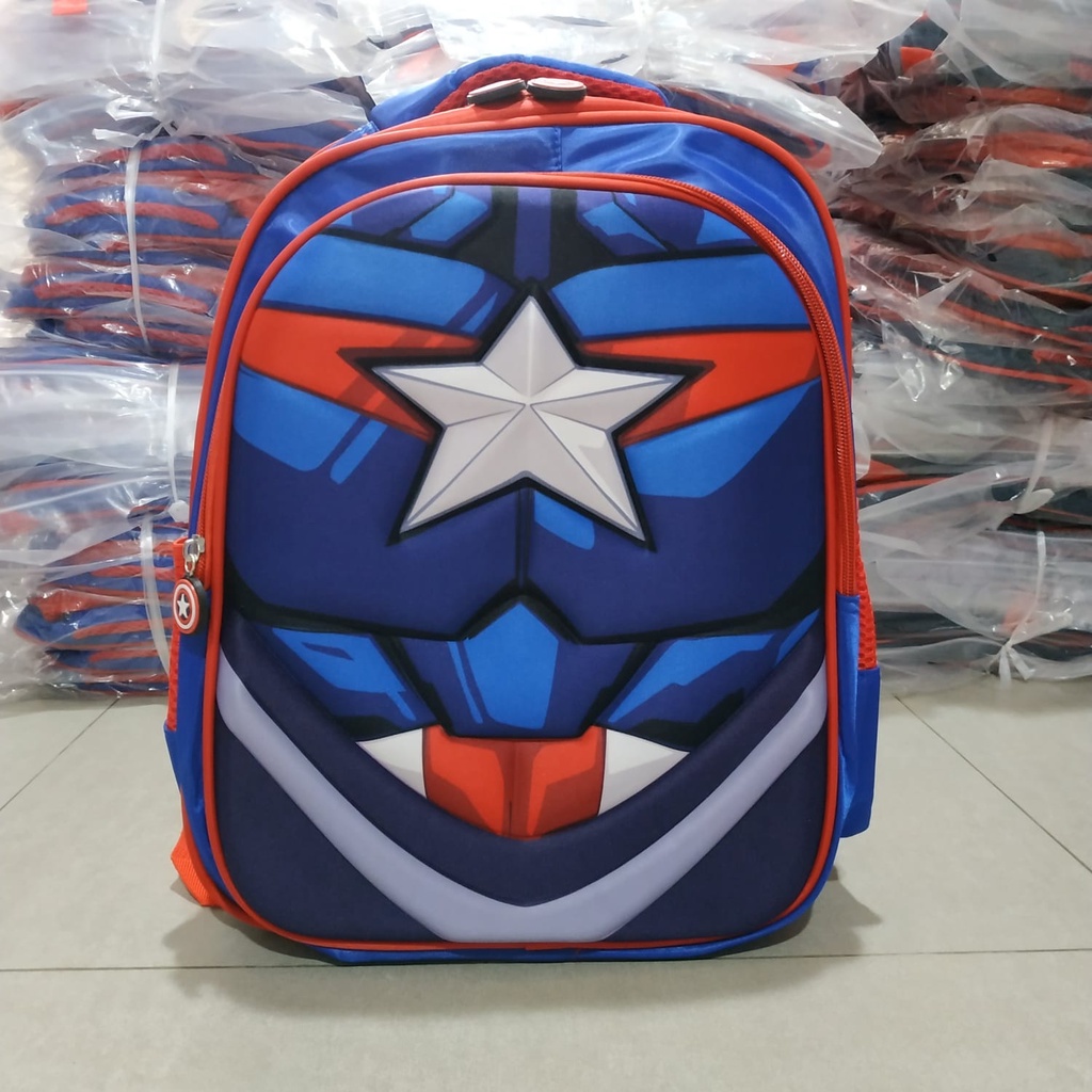 [Brandedbaby] TAS SEKOLAH ANAK SUPERHERO 3D IMPORT / RANSEL ANAK KARAKTER/ TAS SEKOLAH ANAK SD