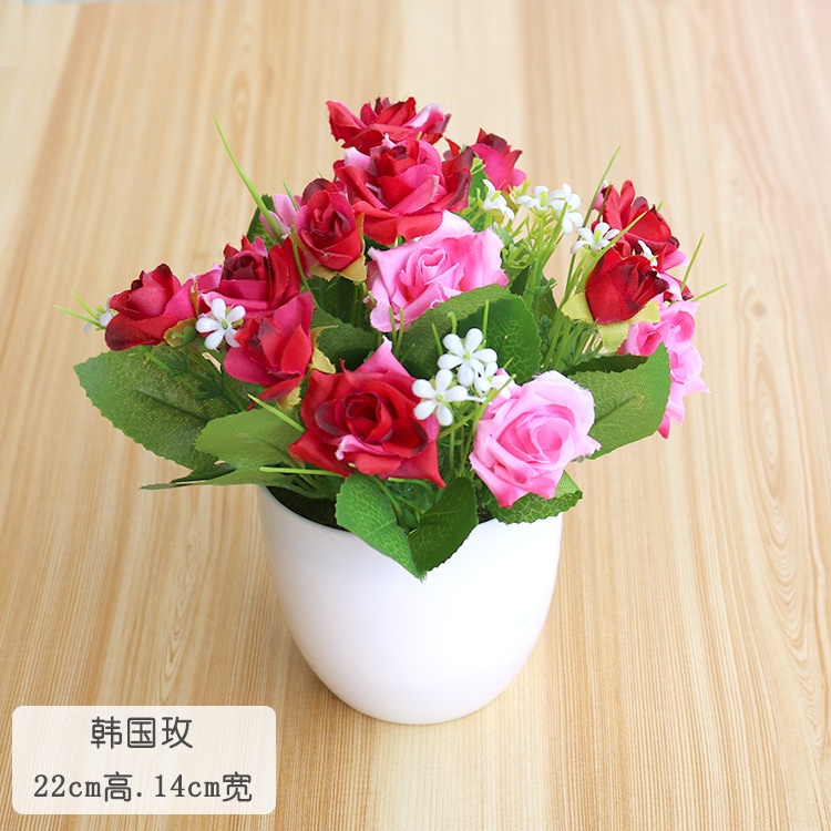 FYGALERYSURABAYA PT15 Pot Tanaman Hias Bunga Hias Plastik Ornamen Pot Bongsai Artificial Flower Decoration