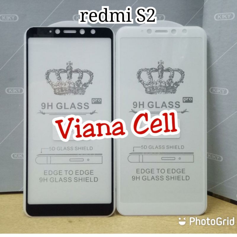 TEMPERED GLASS TEMPERGLAS ANTI GORES FULL LEM XIAOMI REDMI S2