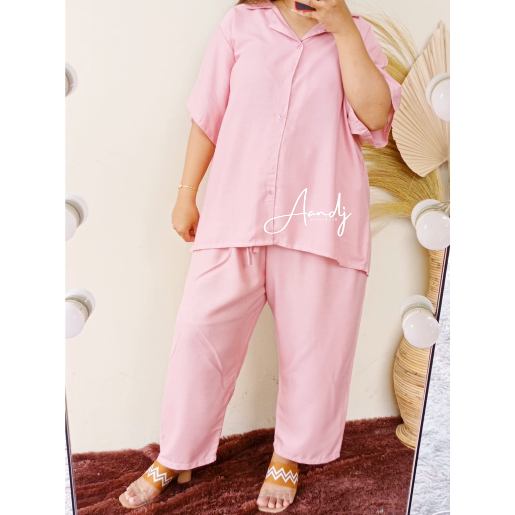 JUMBO PIYAMA POLOS / SETELAN BIG SIZE LD 125 (80-105) / SUPER JUMBO XXXL-JUMBO PJ PINKSOFT
