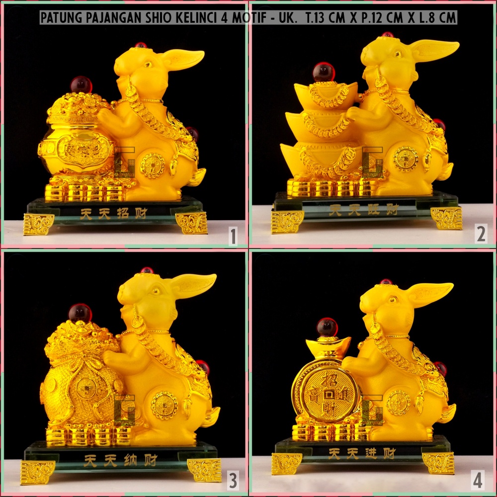Patung Pajangan Hiasan Dekorasi Fengshui Kado Hadiah Imlek Sincia Shio Sio Sheshio Hewan 12 Animal Zodiak Bintang Binatang Hewan Kelinci Rabbit Rejeki Keberuntungan Feng Shui Gold Emas Kuningan Doff Tahun Baru Cina Sio Kelinci 2023 Ukuran Besar Kecil Mini