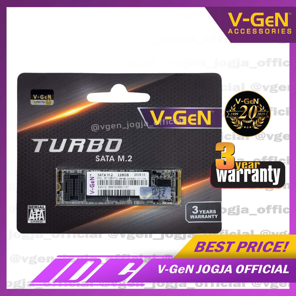 SSD 128GB, 256GB, 512GB V-GEN TURBO SATA M.2