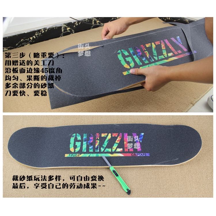 Grizzly Beruang Kecil griptape 0S780 Skateboard Amplas Skateboard Tahan Aus Penebalan Anti Selip