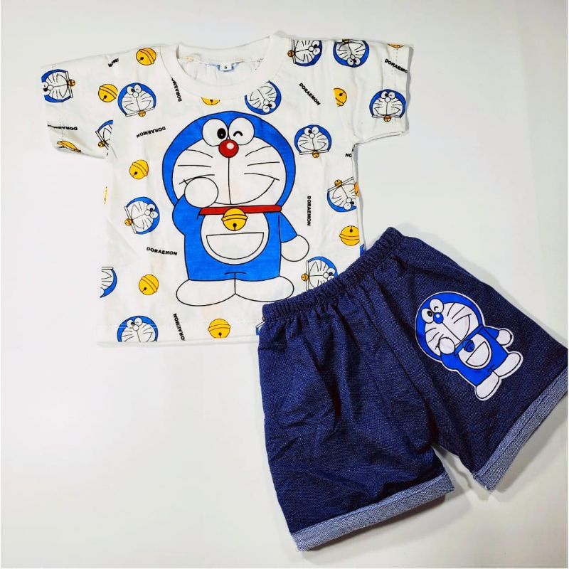 SET KAOS ANAK LAKI LAKI CELANA JEANS KARAKTER KARTUN