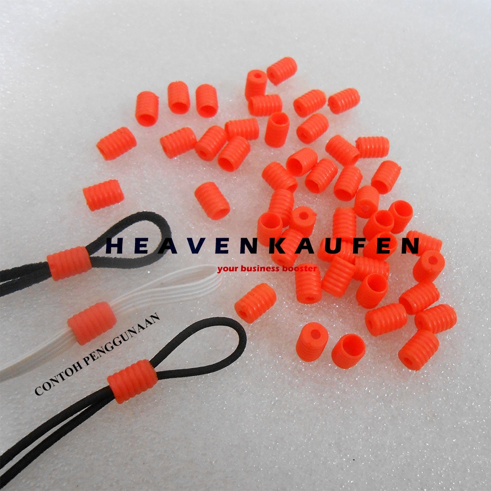 Stopper Adjuster Pengatur Adjustable Tali Karet Strap Masker Warna Orange Harga Per Pack isi 50 Pcs Type A