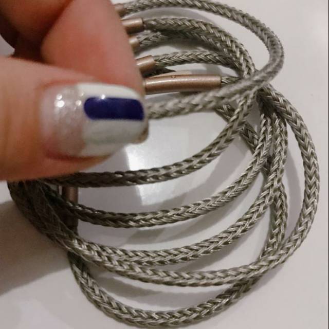 Gelang kawat (Wire Rope)/Gelang tali/Titanium/Stainless (Light Grey)