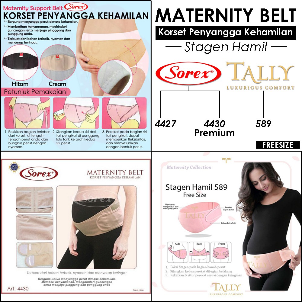 KORSET HAMIL ORI SOREX 4427, 4430 &amp; TALLY 589, 398 Maternity Support Belt REALPIC penyangga perut