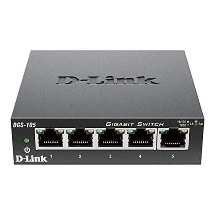 D-LINK DGS-105 5-Port Gigabit Desktop Switch In Metal Casing