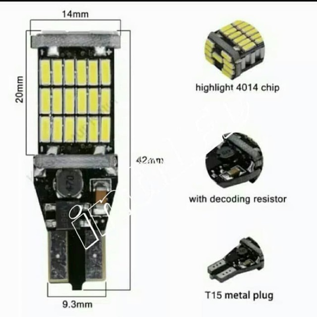 LED T10/T15 - 45 LED SUPER TERANG