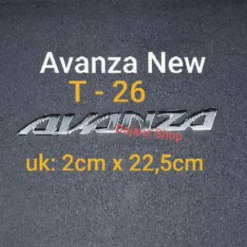 T-26. Emblem - Stiker - Sticker - Logo - Lambang - Tulisan AVANZA New .Chrome