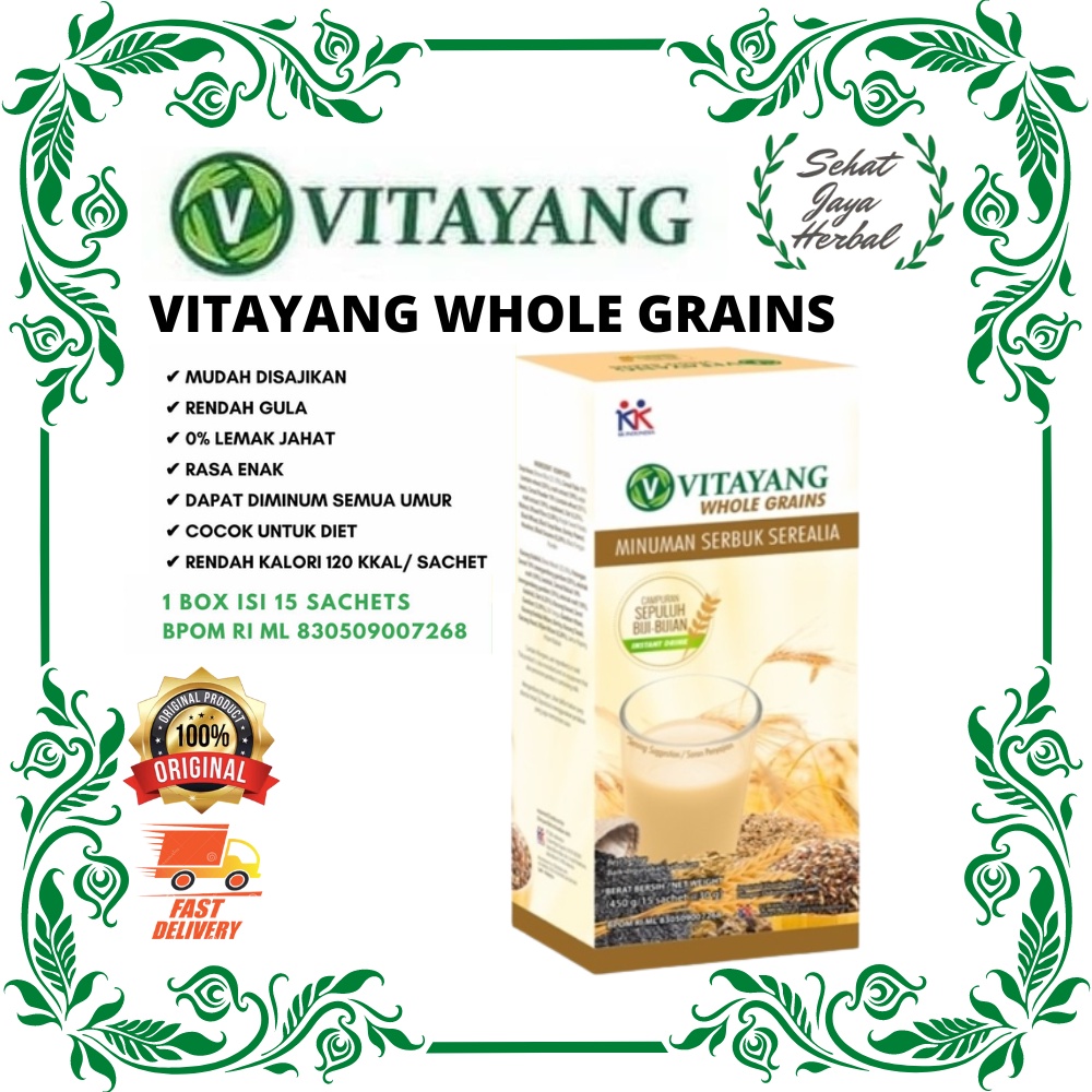 

VITAYANG WHOLE GRAIN MINUMAN SERBUK SEREALIA SARAPAN SEHAT BERGIZI MENUNJANG KEBUTUHAN NUTRISI AKTIVITAS HARIAN KK INDONESIA