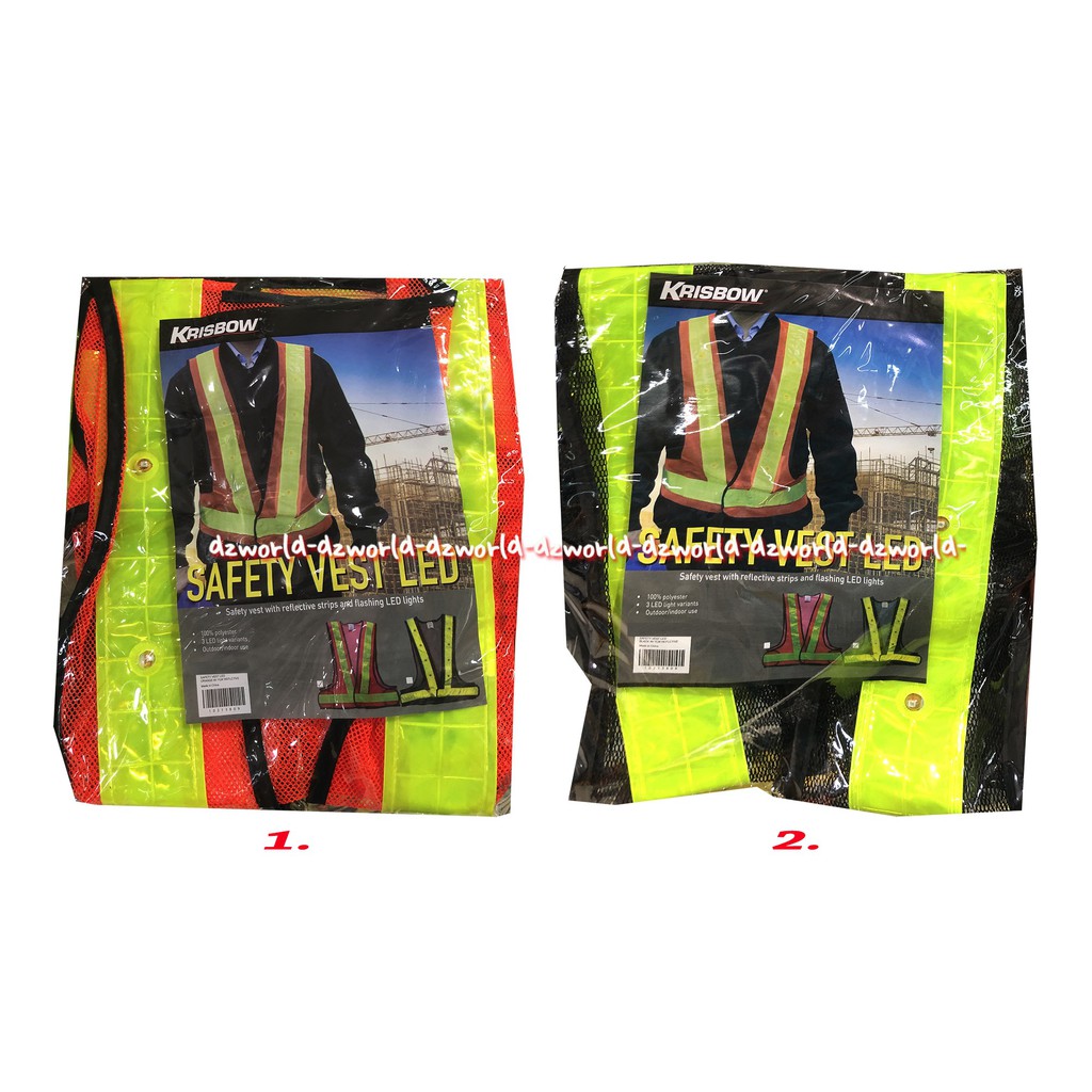 Krisbow Safety Vest LED Rompi Keamanan Glow In The Dark Scotlight Skot Light