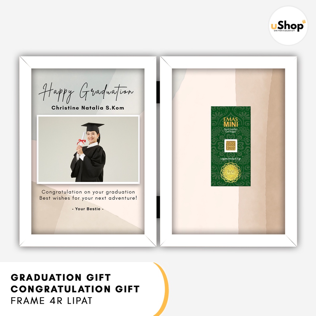 Congratulation Gift Kado Wisuda Frame 4R Lipat / Souvenir Graduation