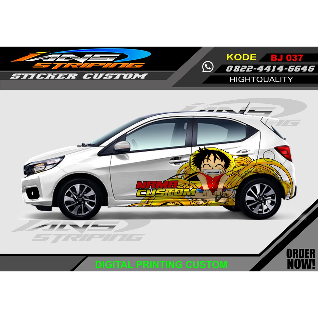 VARIASI STICKER MOBIL BRIO, JAZZ, AVANZA DLL/ DECAL STIKER MOBIL SAMPING ONE PEACE