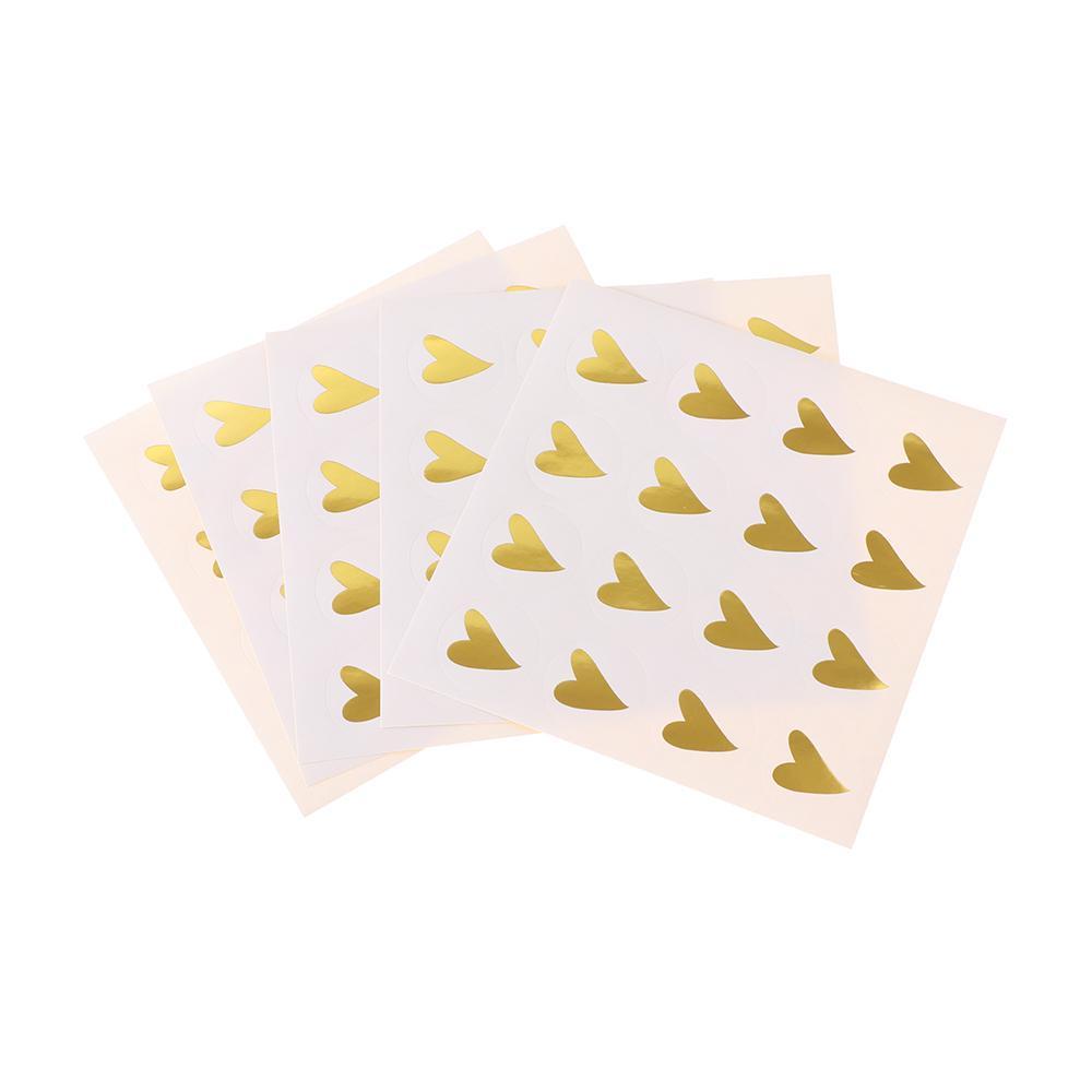 Populer 80 /160pcs Handmade Stiker Perlengkapan Pesta Bronzing Baking Hiasan Bulat Cinta Hati