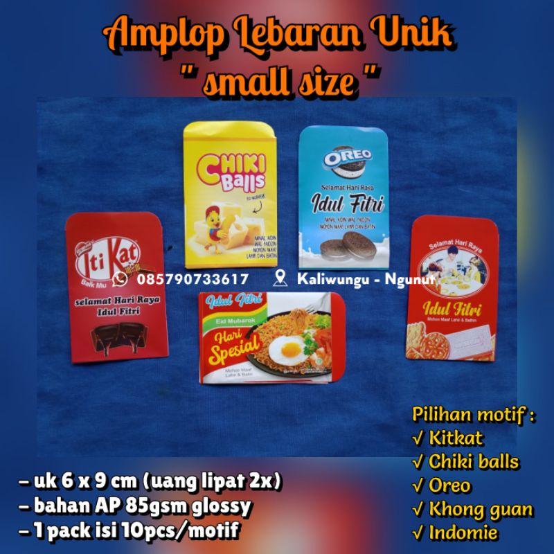 

Amplop lebaran unik edisi snack ukuran KECIL (sudah di lem)
