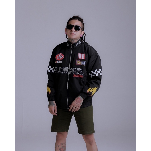 BLOODSUCK Jaket Nascar Jaket Racing Jaket Parasut Jaket Pria