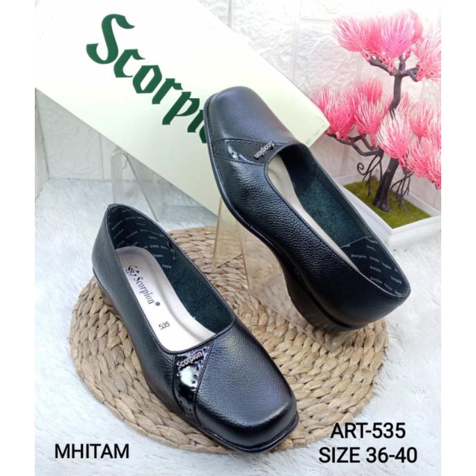 SEPATU WEDGES KULIT ASLI WANITA SCORPION 535