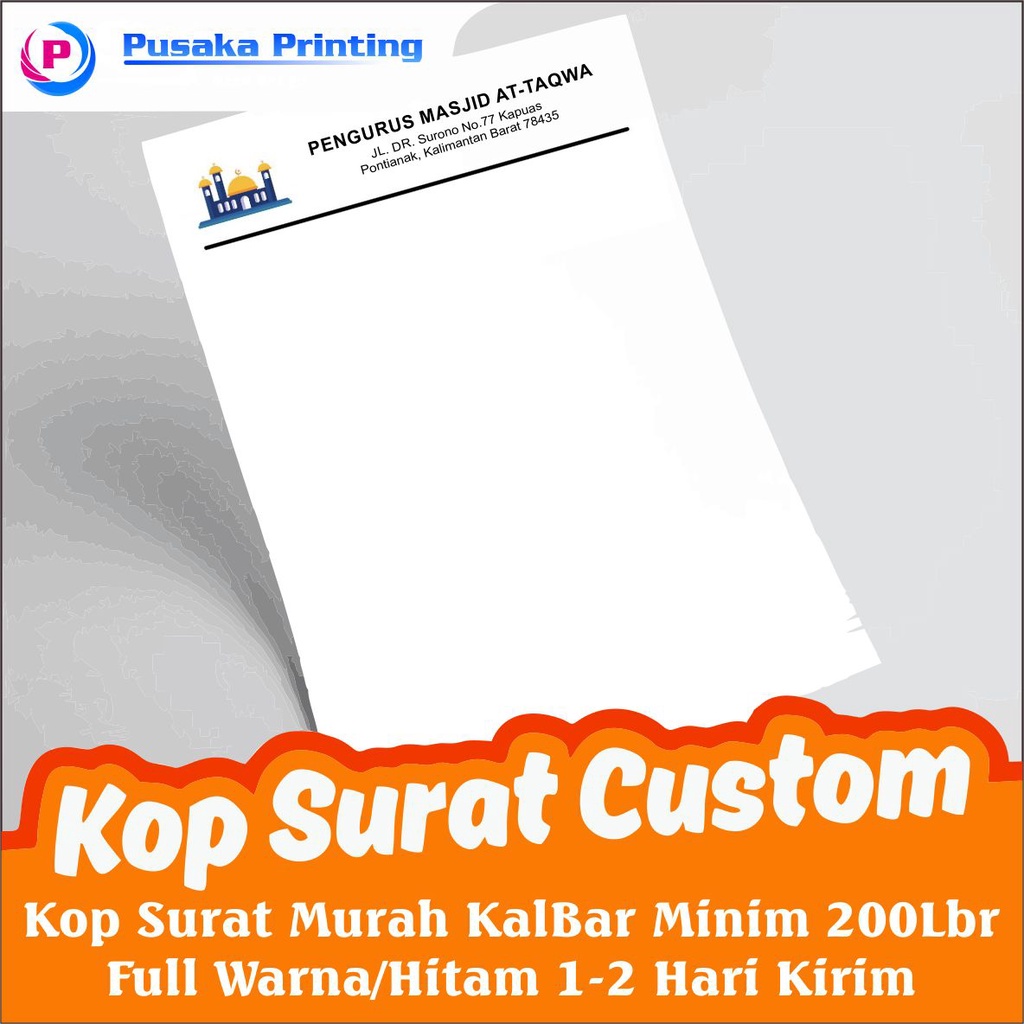 (Pusaka Printing) Cetak Kop Surat Murah