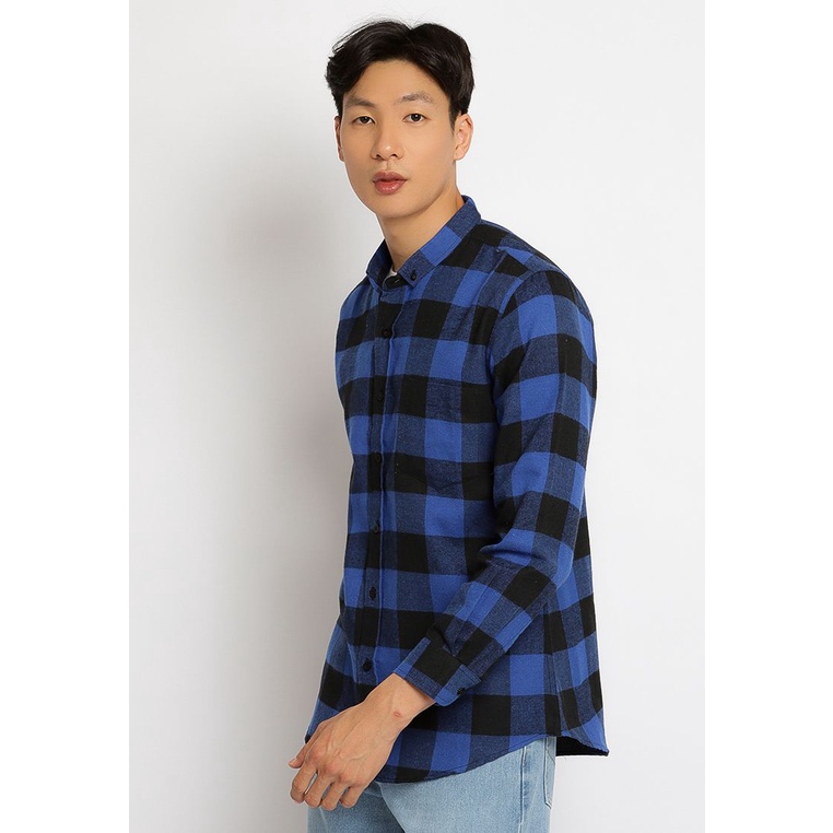 HASSENDA KEMEJA FLANEL LEGOLAS BLUE original baru.,