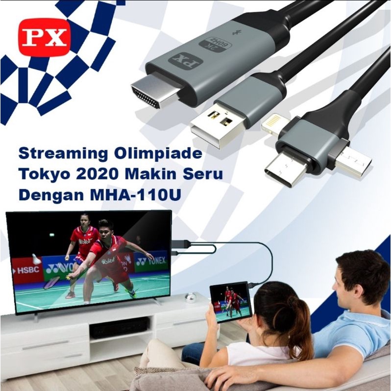 PX MHA 110U HDMI To USB Micro TypeC Lightning Converter TV IOS Android