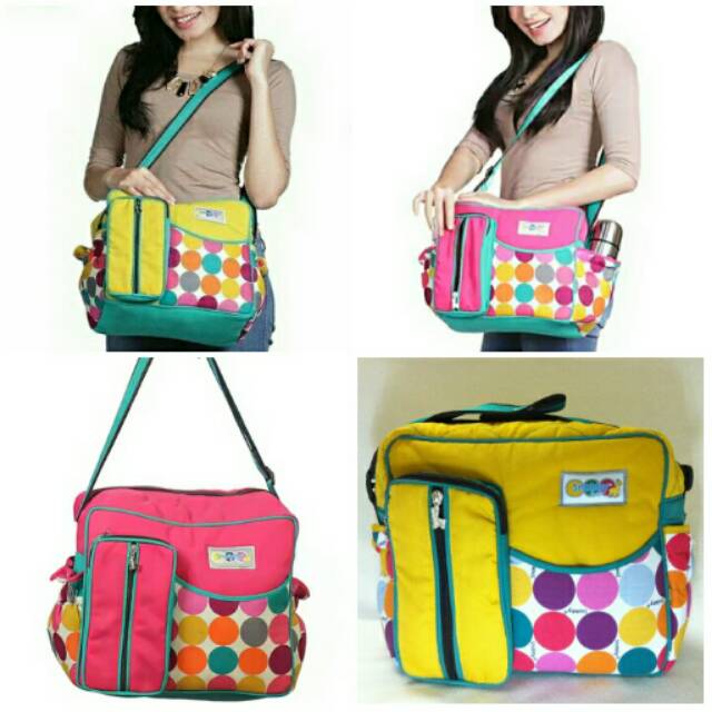 Tas Bayi Snobby Medium Marbles Series Kuning & Pink REALPICT TPT-1572