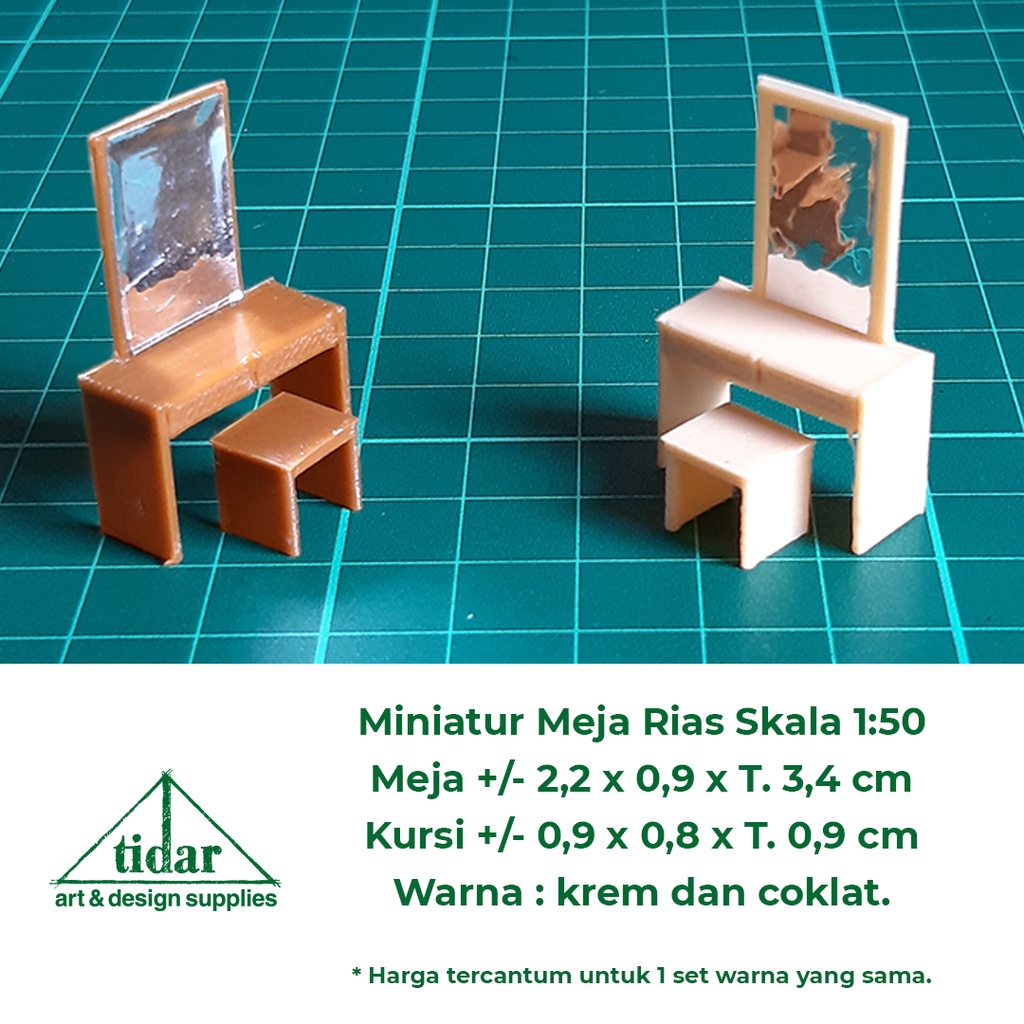 

[MR] AN - Miniatur Maket Meja Kursi Rias Kaca Skala 1:50