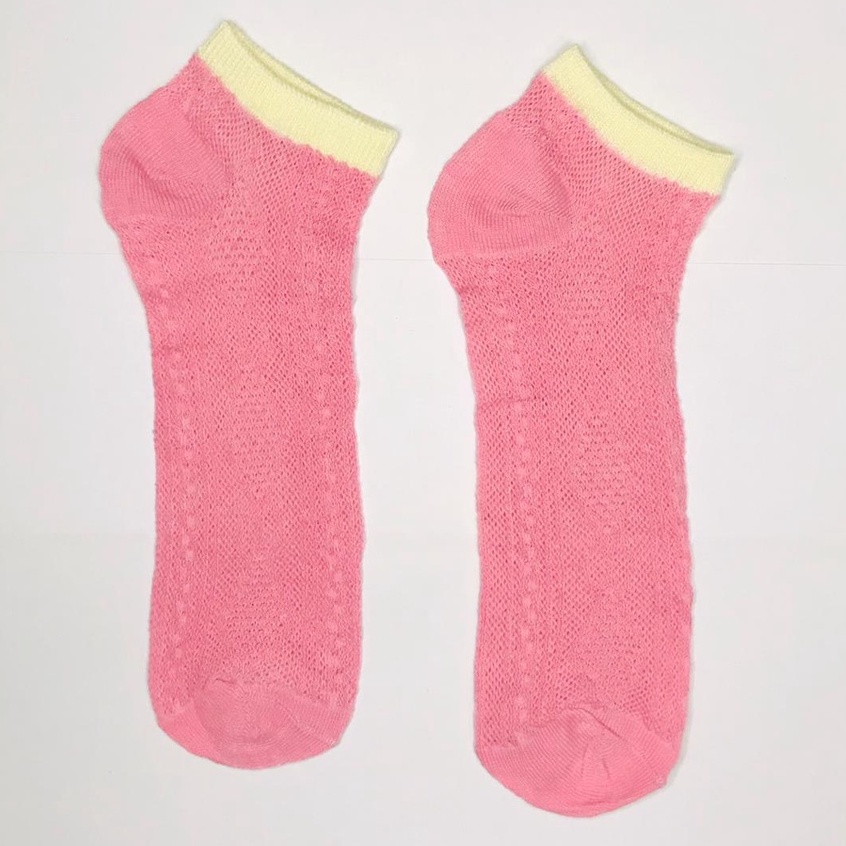 ⭐Gogoland⭐ Kaos Kaki Ankle Cute Kaos Kaki Pendek Polos dan Motif Semata Kaki Import Murah Motif Polos R108 R568 KK006-MOTIF 4 PINK MUDA