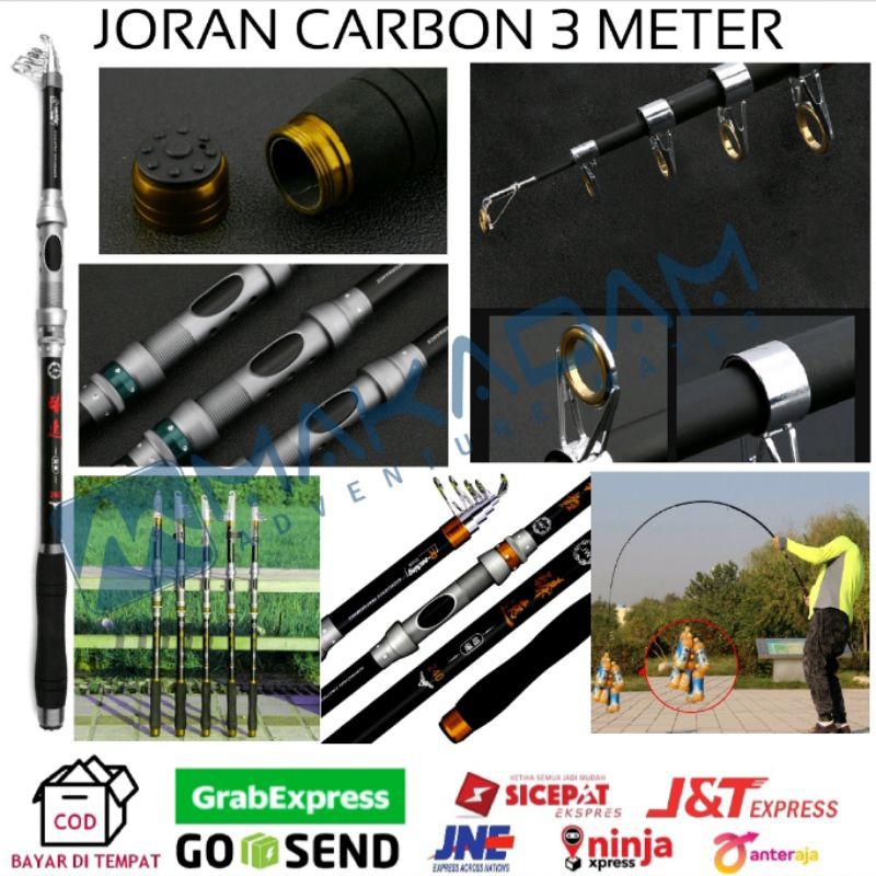 joran carbon pancing bagan laut 3 meter