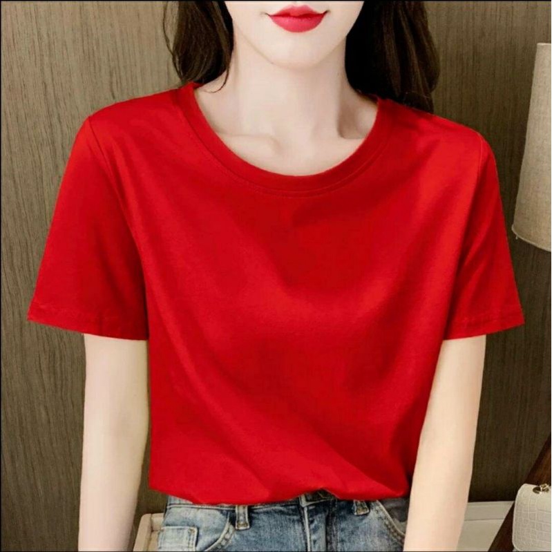 kaos polos wanita baju polos wanita distro kaos lengan pendek polos cotton combed kaos oblong wanita baju perempuan fashion cewek