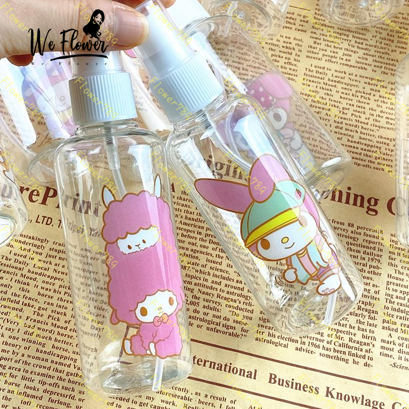 (We) Botol Kosong Bahan Plastik Desain My Melody Kartun Kapasitas 100ml Dapat Diisi Ulang