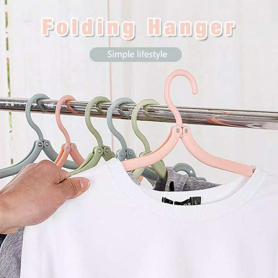 Gantungan Baju Lipat Folding Hanger Jemuran Lipat Jemuran Baju Plastik-perlengkapan rumah tangga