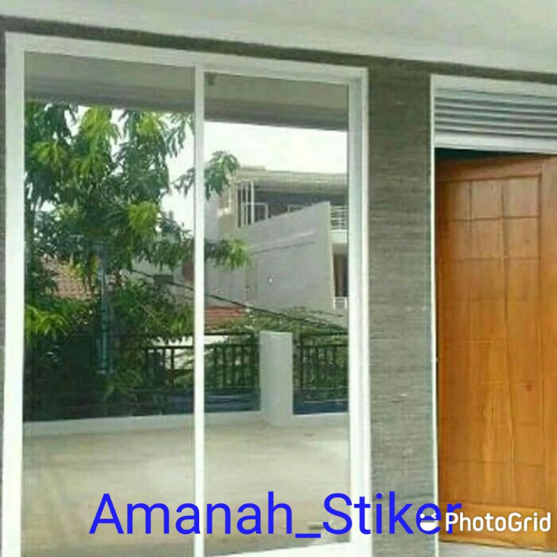 KACA FILM STIKER ONE WAY/STICKER KACA ONE WAY SILFER SILFER TERLARIS/MOTIF CERMIN,DEKORASI RUMAH