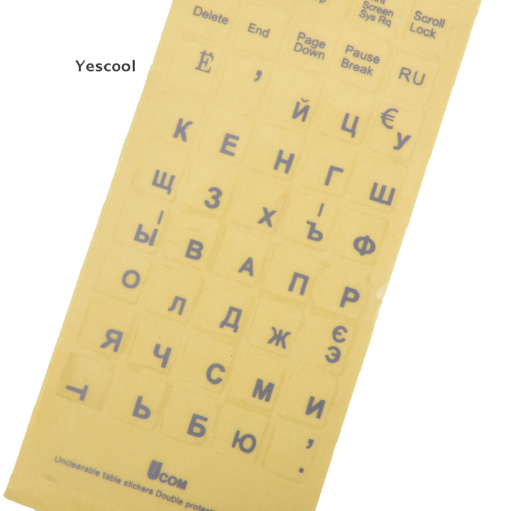 Yes Stiker Huruf Rusia Transparan Untuk Keyboard Laptopnotebookkomputer PC