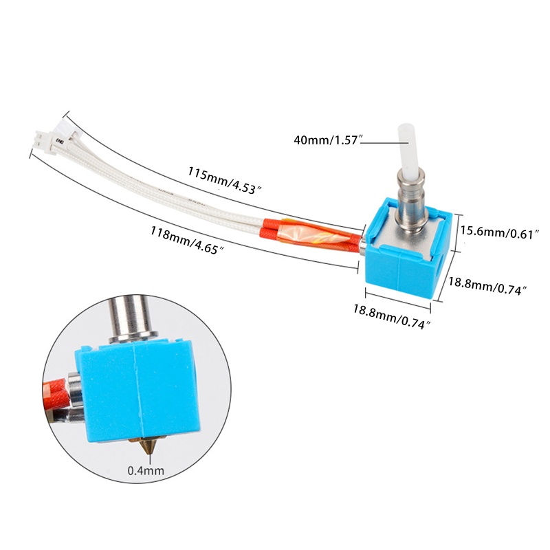 Btsg Hot End Printhead Untuk Anycubic 3D Printer Extruder Copper Nozzle Heater Block